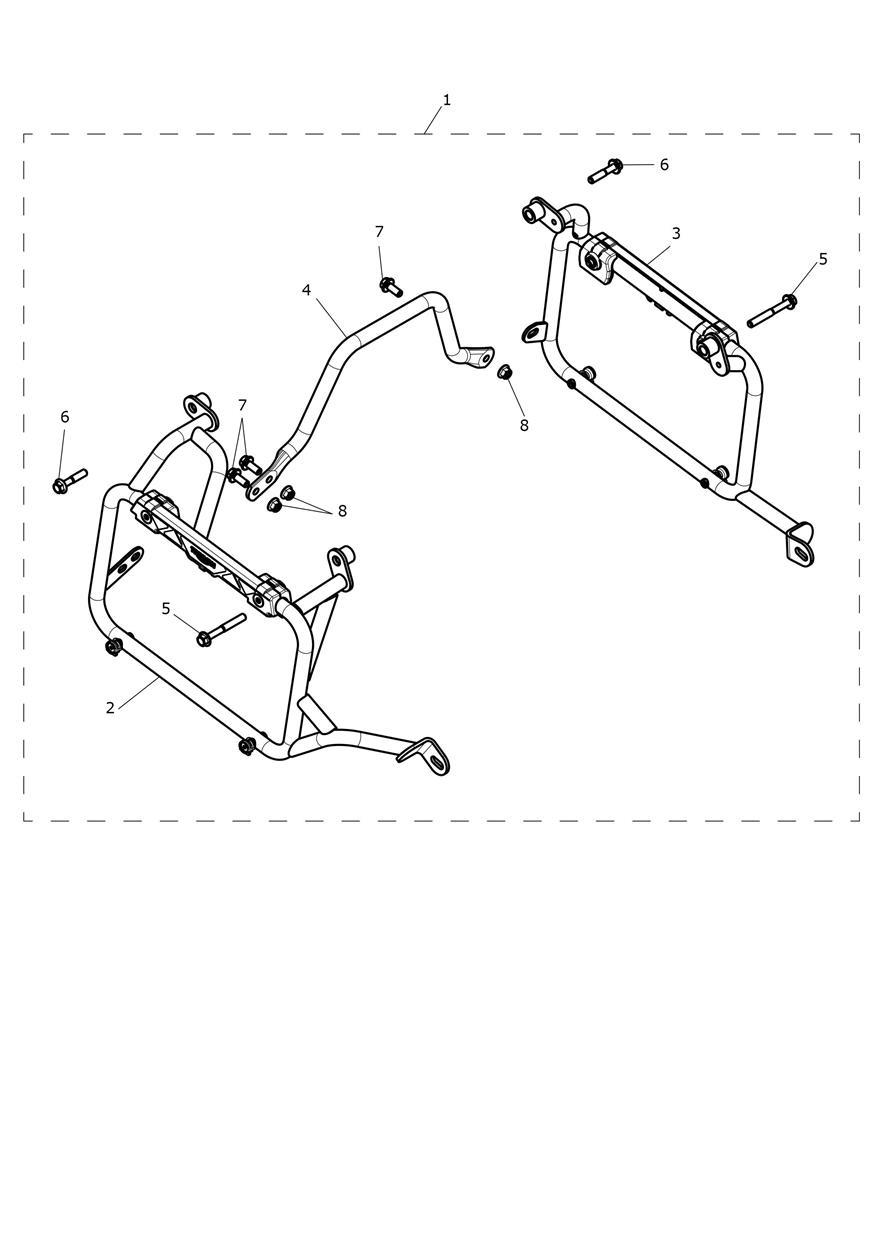 Pannier Mounting Frame, Expedition, Kit exploded diagram