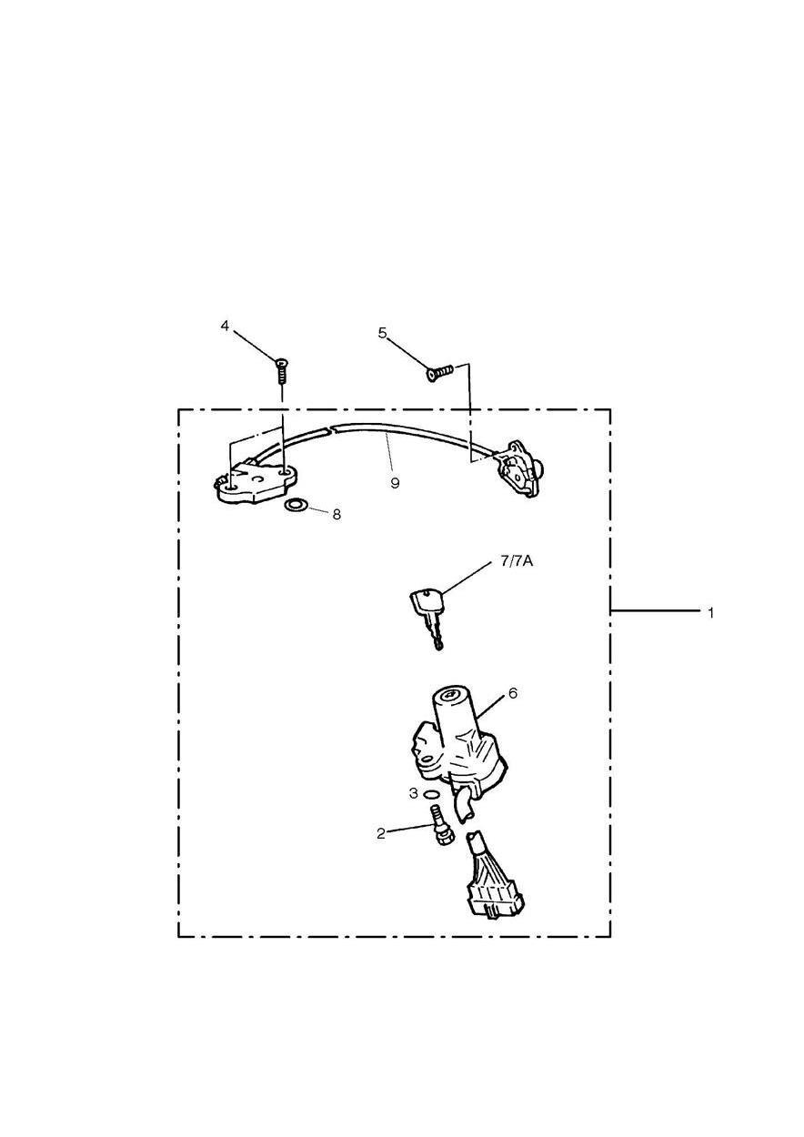 Ignition Switch/Seat Lock exploded diagram