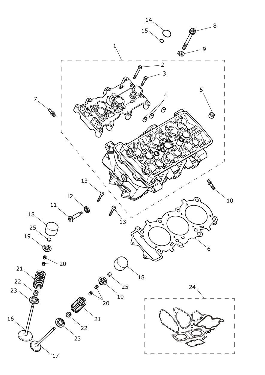 Cylinder Head & Valves exploded diagram