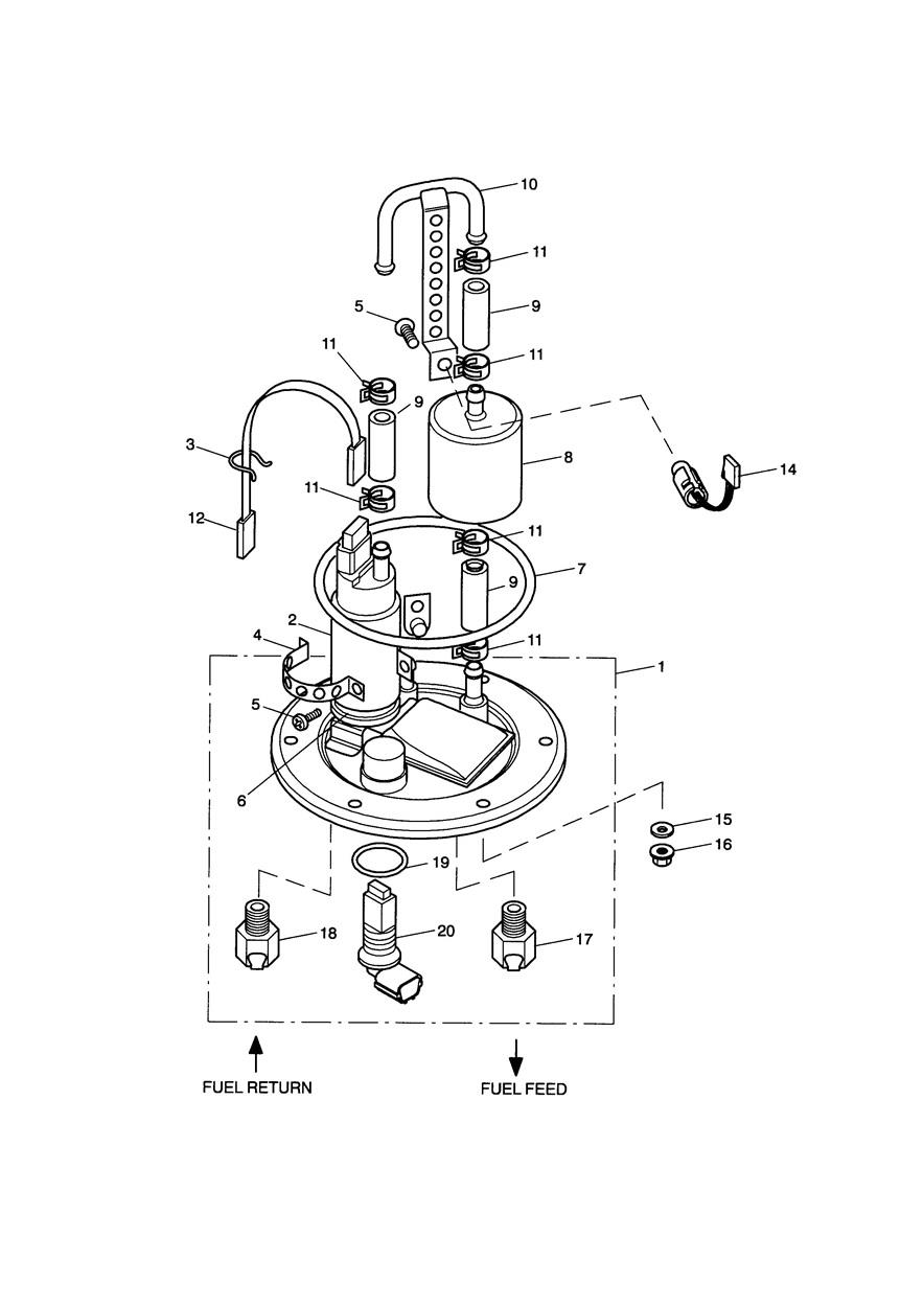 Fuel Pump and Filter exploded diagram