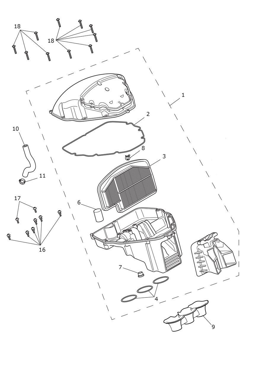 Airbox exploded diagram