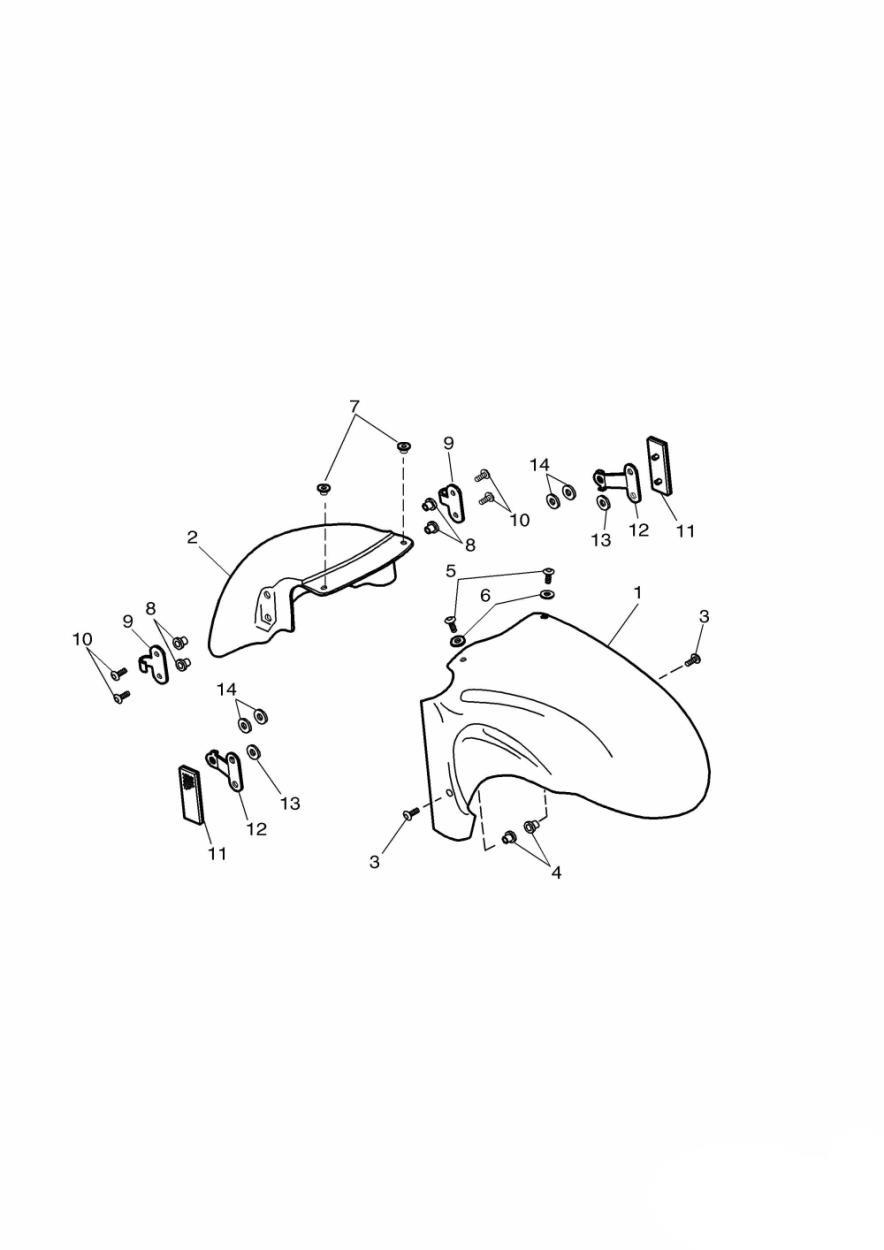 Front Mudguard exploded diagram