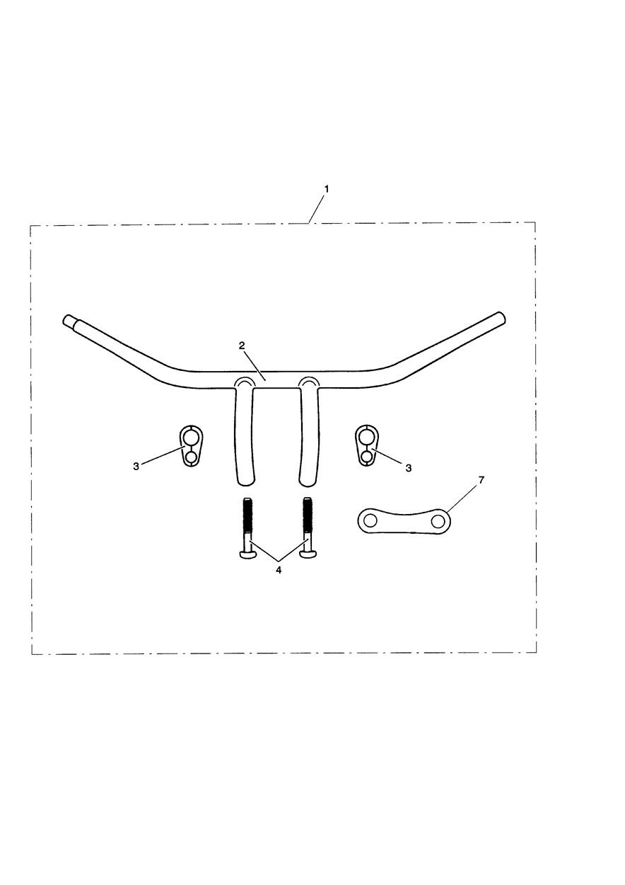 Handlebar, T, Chrome, Kit exploded diagram