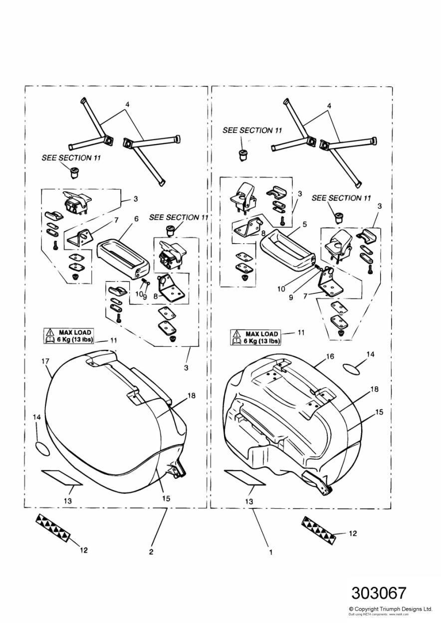 Panniers Sprint Executive exploded diagram