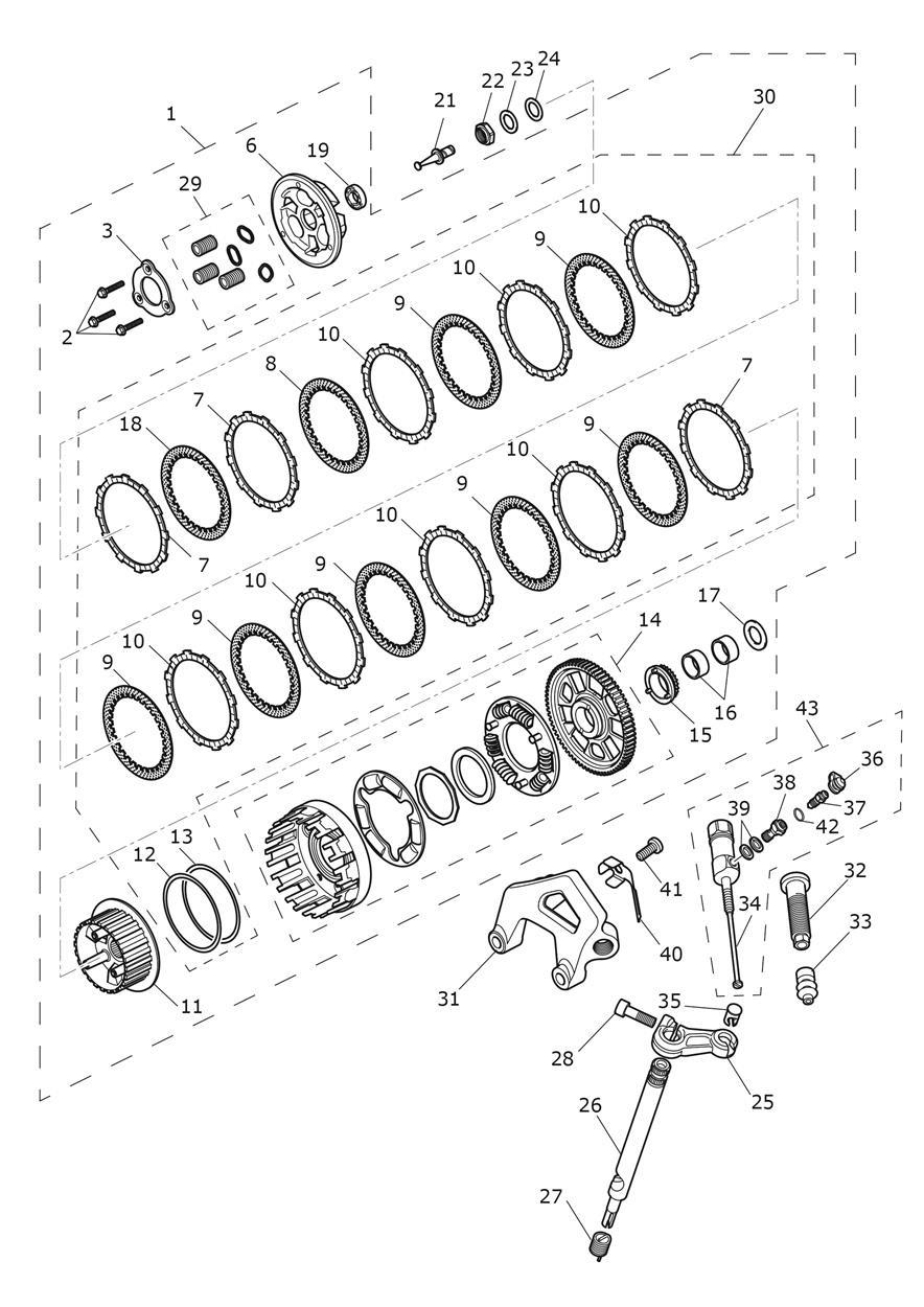 Clutch exploded diagram