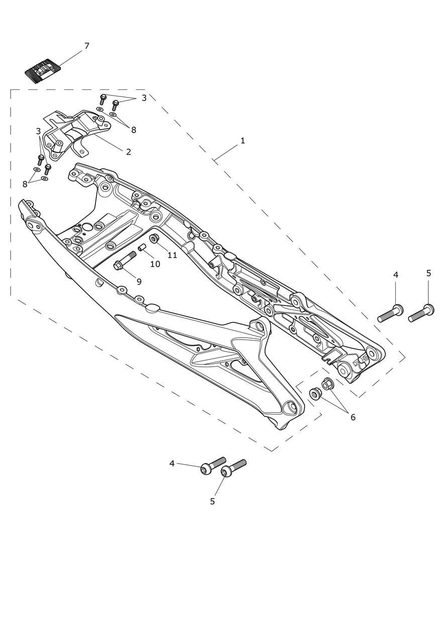 Rear Sub-Frame & Fittings exploded diagram