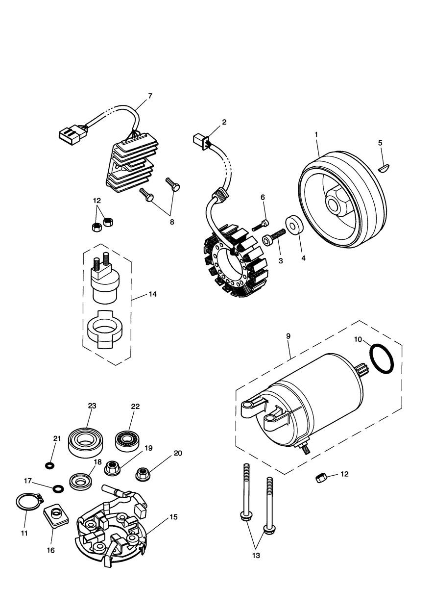 Starter & Alternator exploded diagram