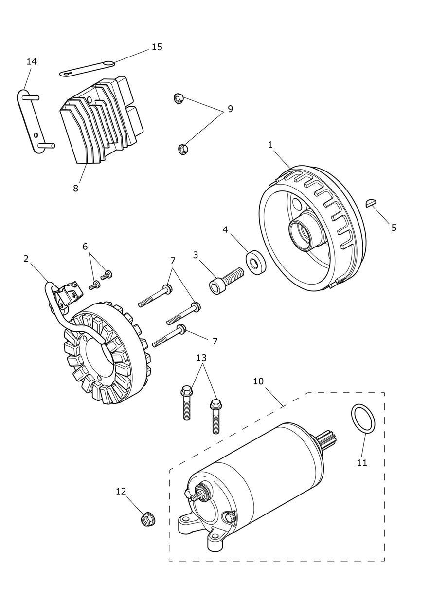 Alternator & Starter Motor exploded diagram