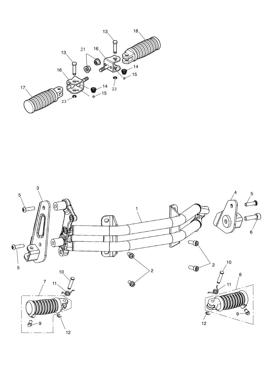 Footrests & Mountings (Expt 611105) exploded diagram