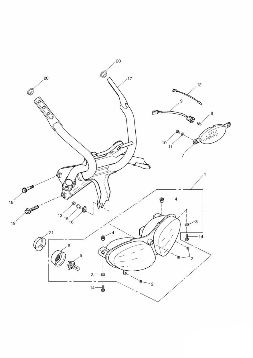 Headlight/Mountings exploded diagram