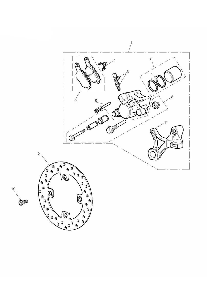 Rear Brake & Disc exploded diagram