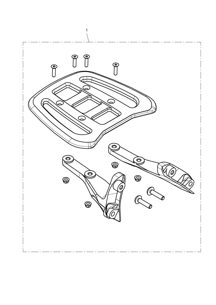 Luggage Rack, Black exploded diagram