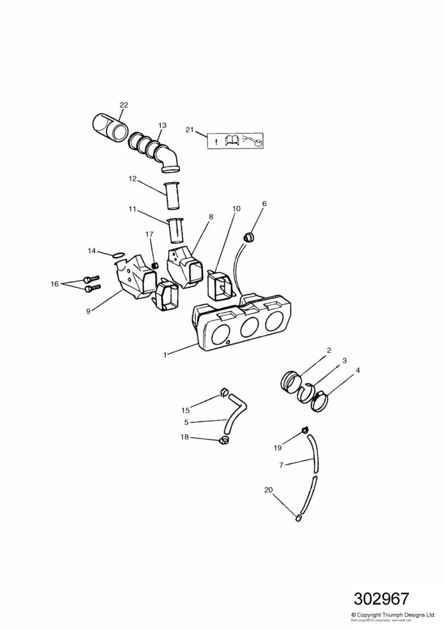 Airbox US California models only exploded diagram