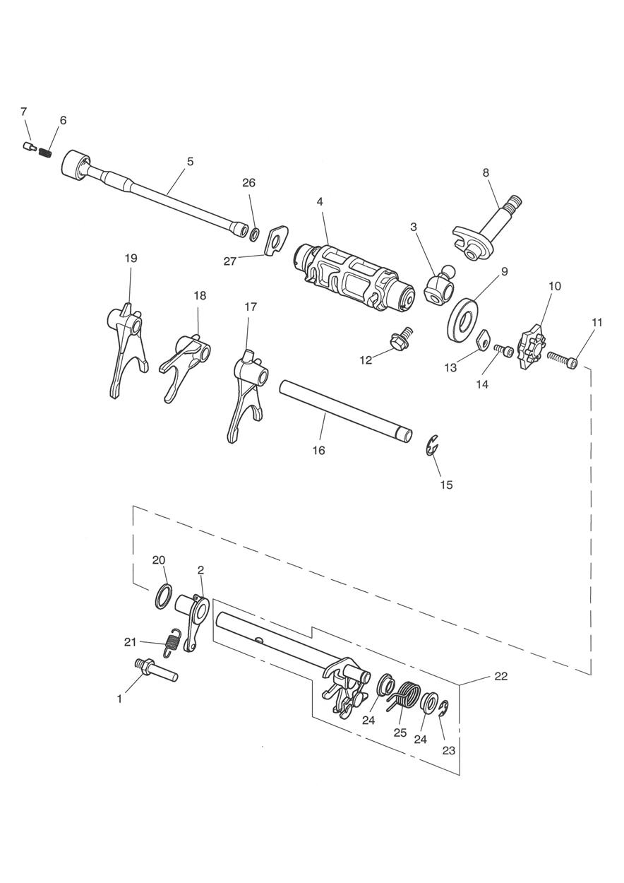 Gear Selectors exploded diagram