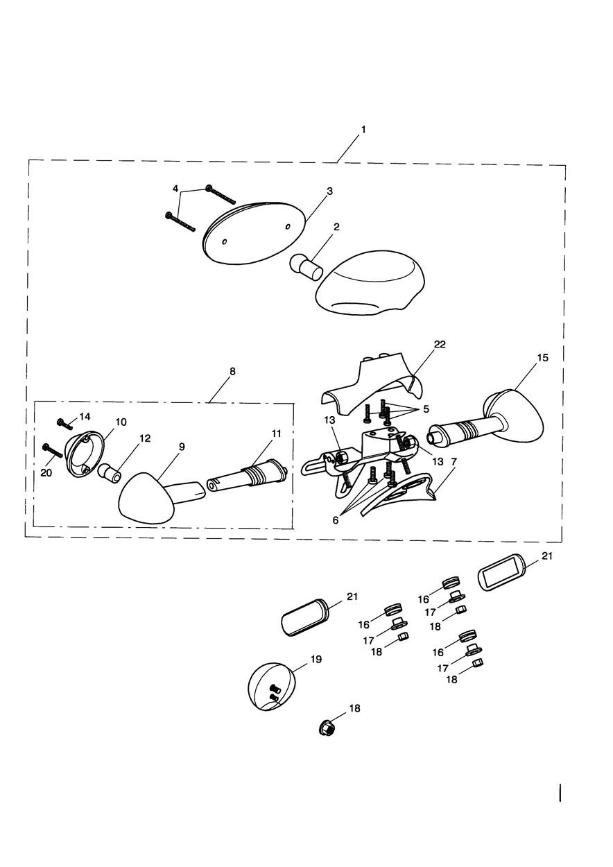 Rear Light & Rear Indicators exploded diagram
