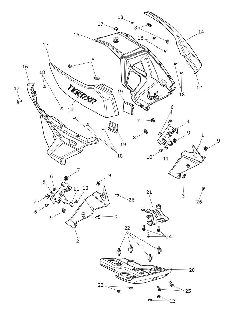 Fairings & Sumpguard exploded diagram