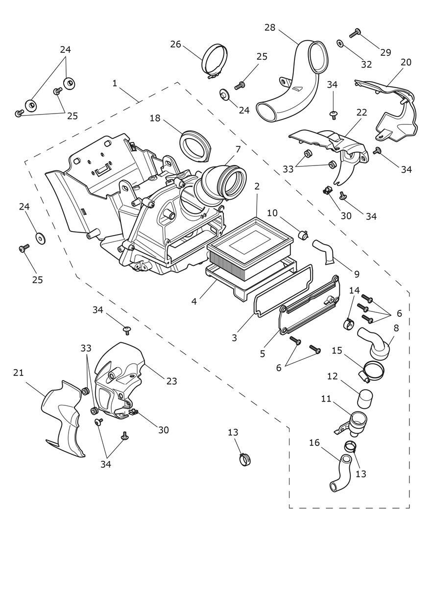 Airbox exploded diagram