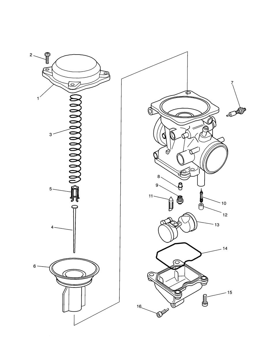 Carburettor Parts 3 Cyl (Carb Assy T1240660) exploded diagram