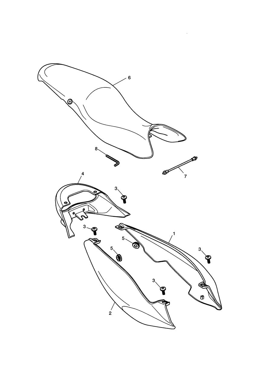 Rear Bodywork & Seat exploded diagram