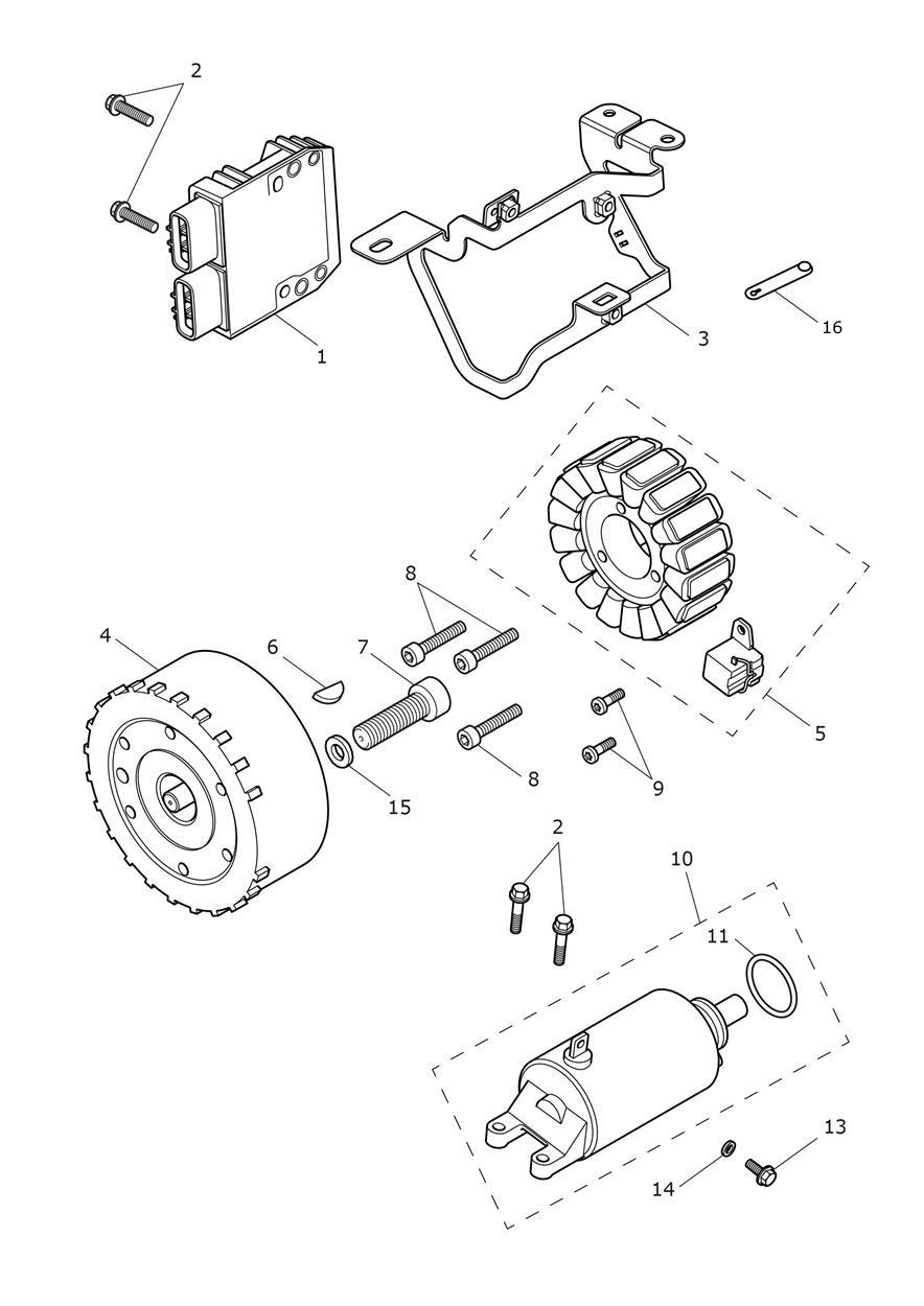 Alternator & Starter Motor exploded diagram