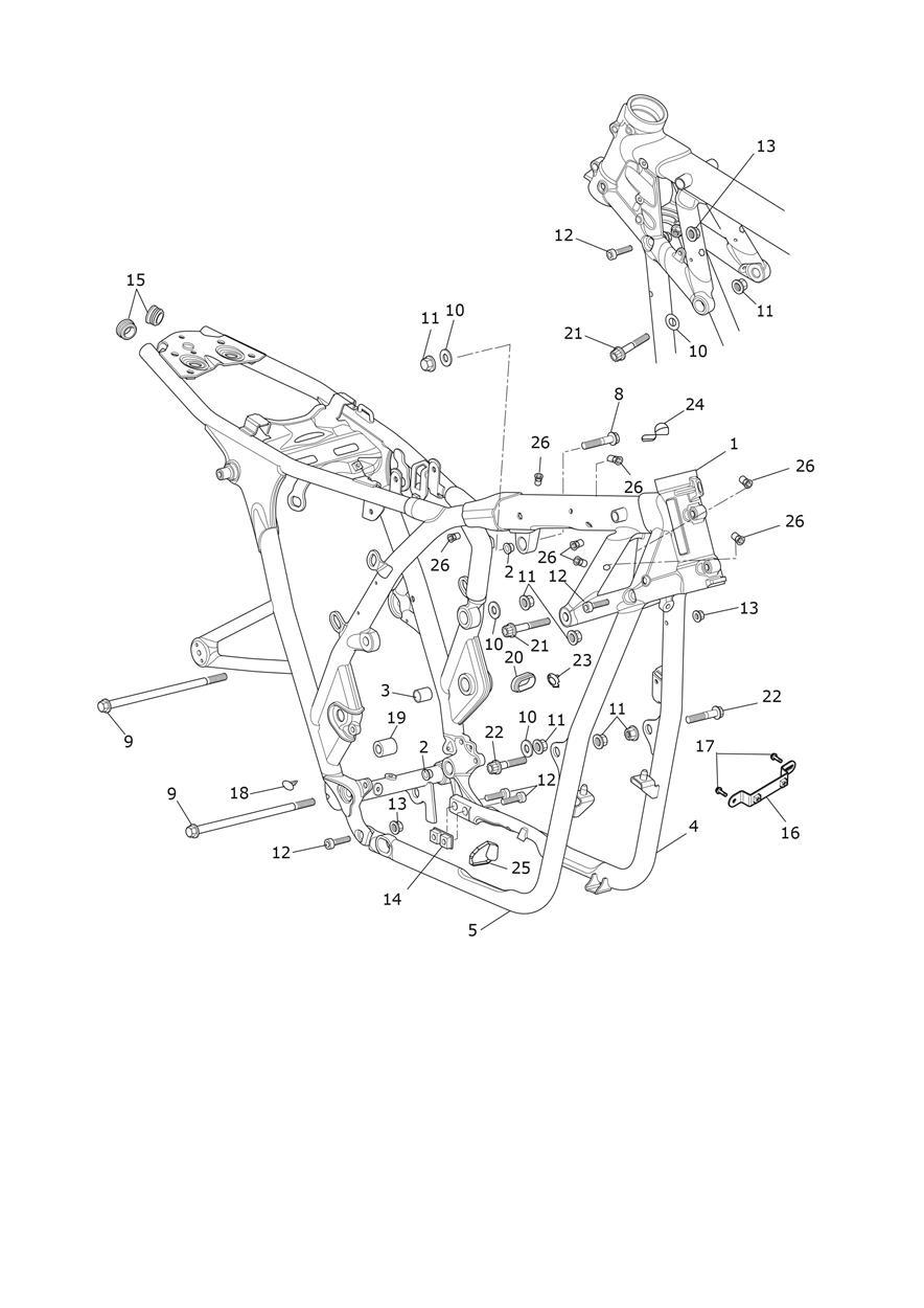 Main Frame Assembly exploded diagram