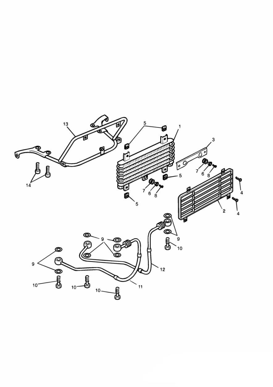 Oil Cooler 3 Cylinder exploded diagram