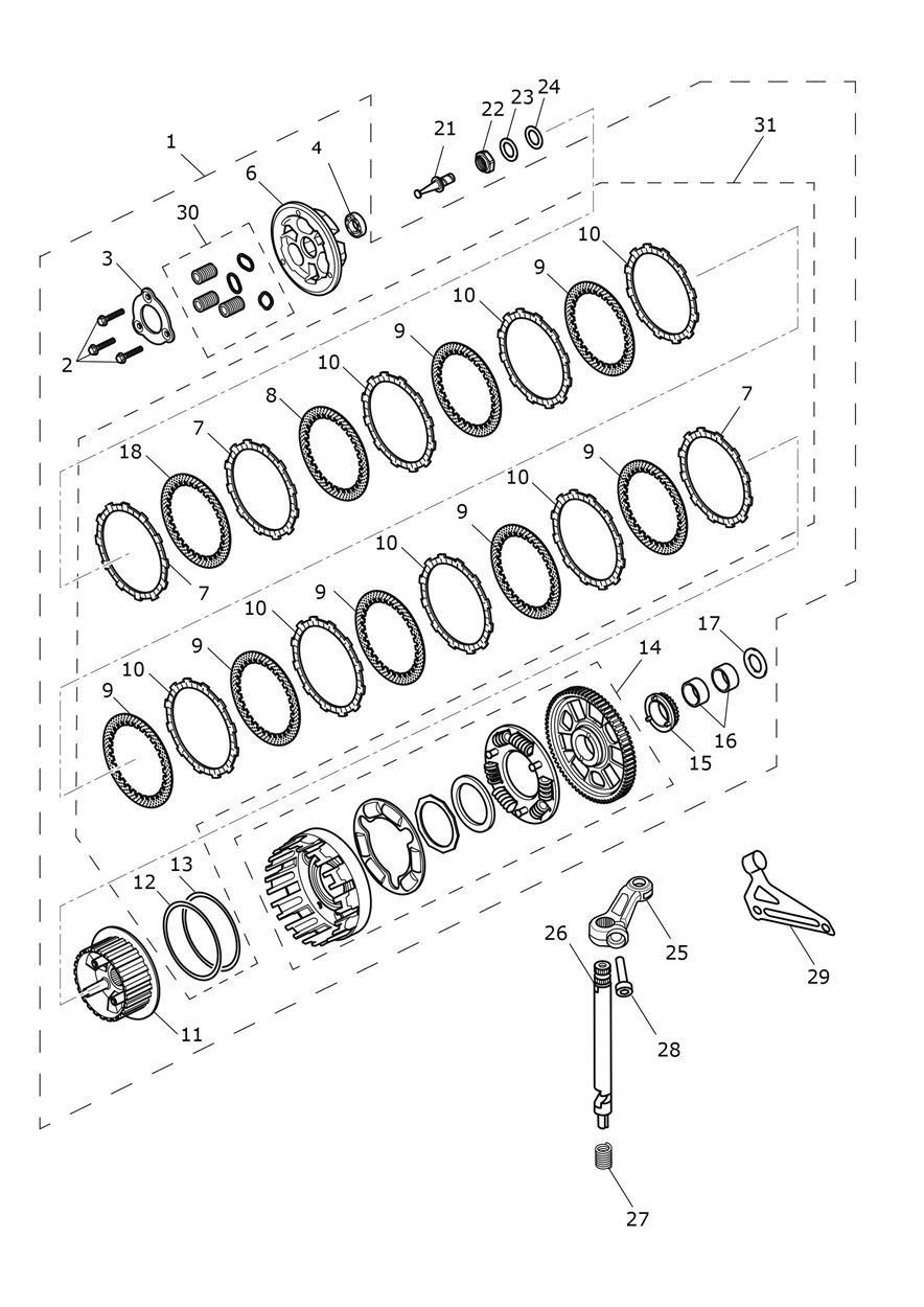 Clutch exploded diagram