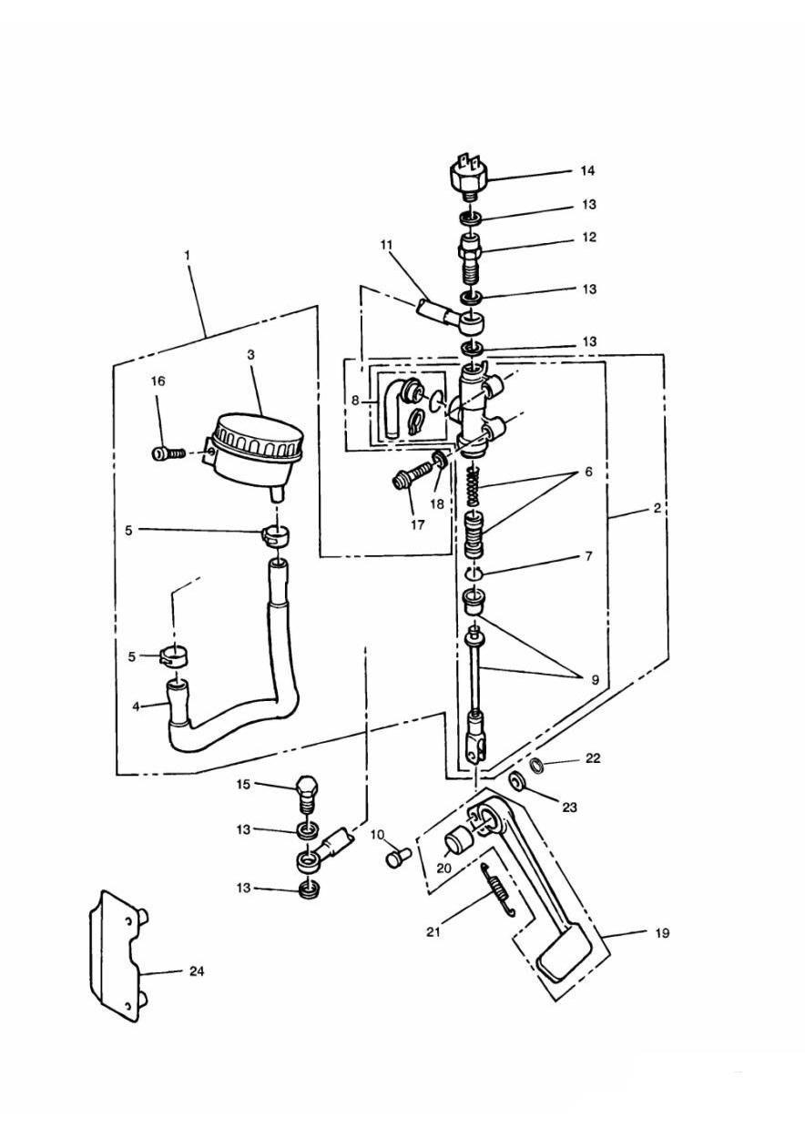 Rear Brake Master Cylinder exploded diagram