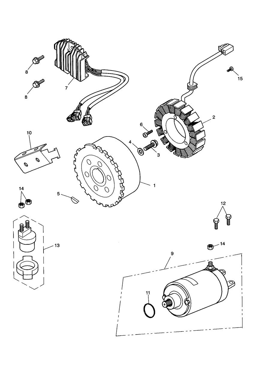 Alternator/Starter exploded diagram