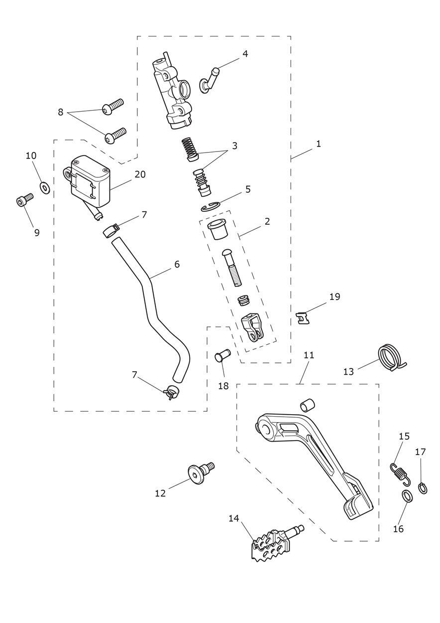 Rear Brake M/Cylinder Assy exploded diagram