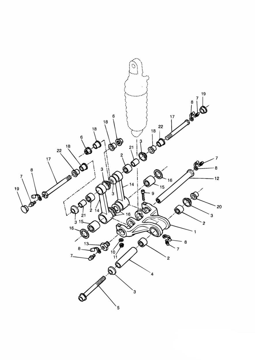 Rear Suspension Linkage exploded diagram