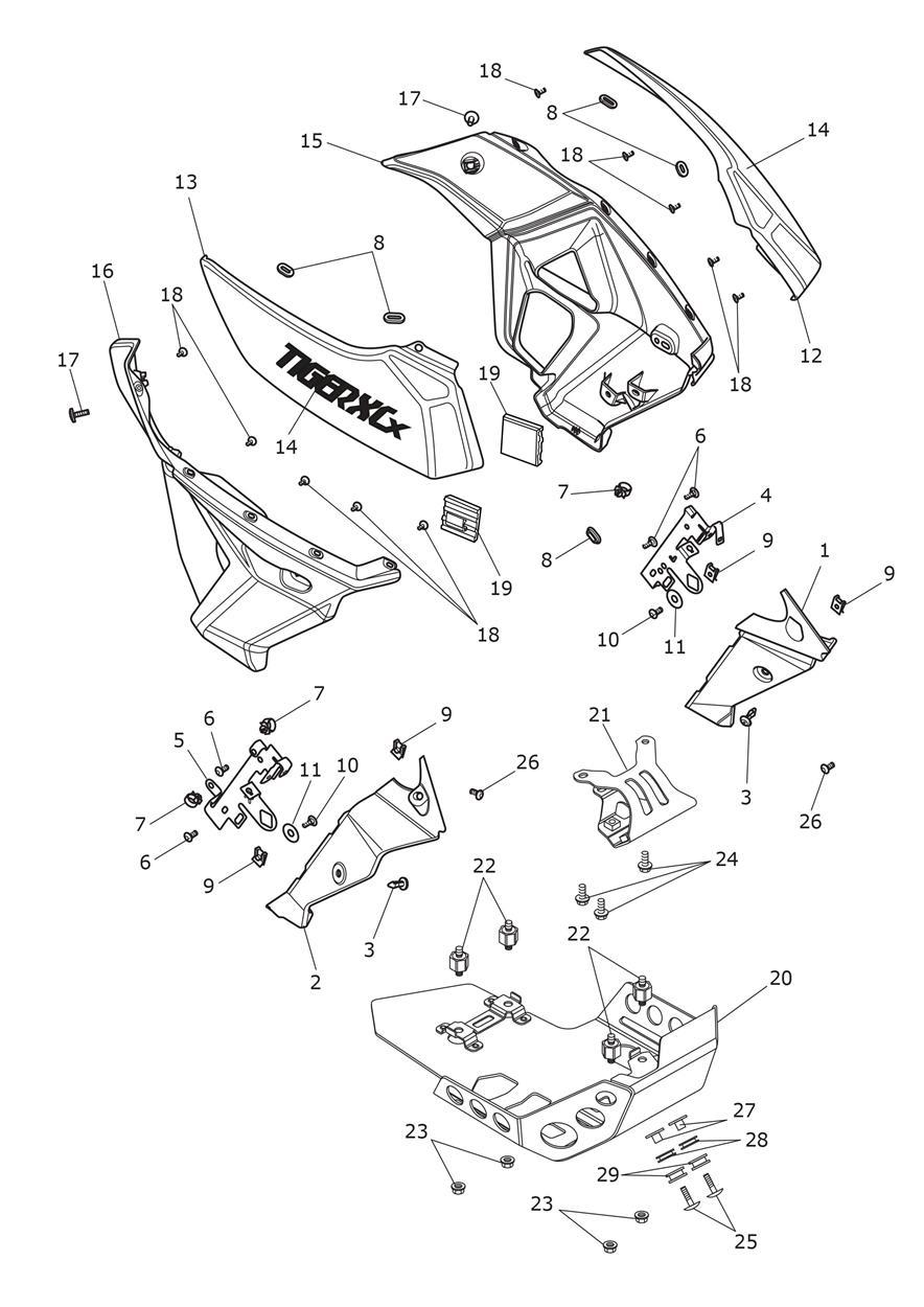 Fairings & Sumpguard exploded diagram
