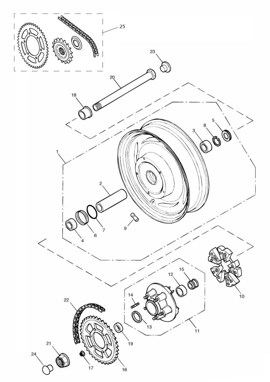 Rear Wheel/Final Drive exploded diagram