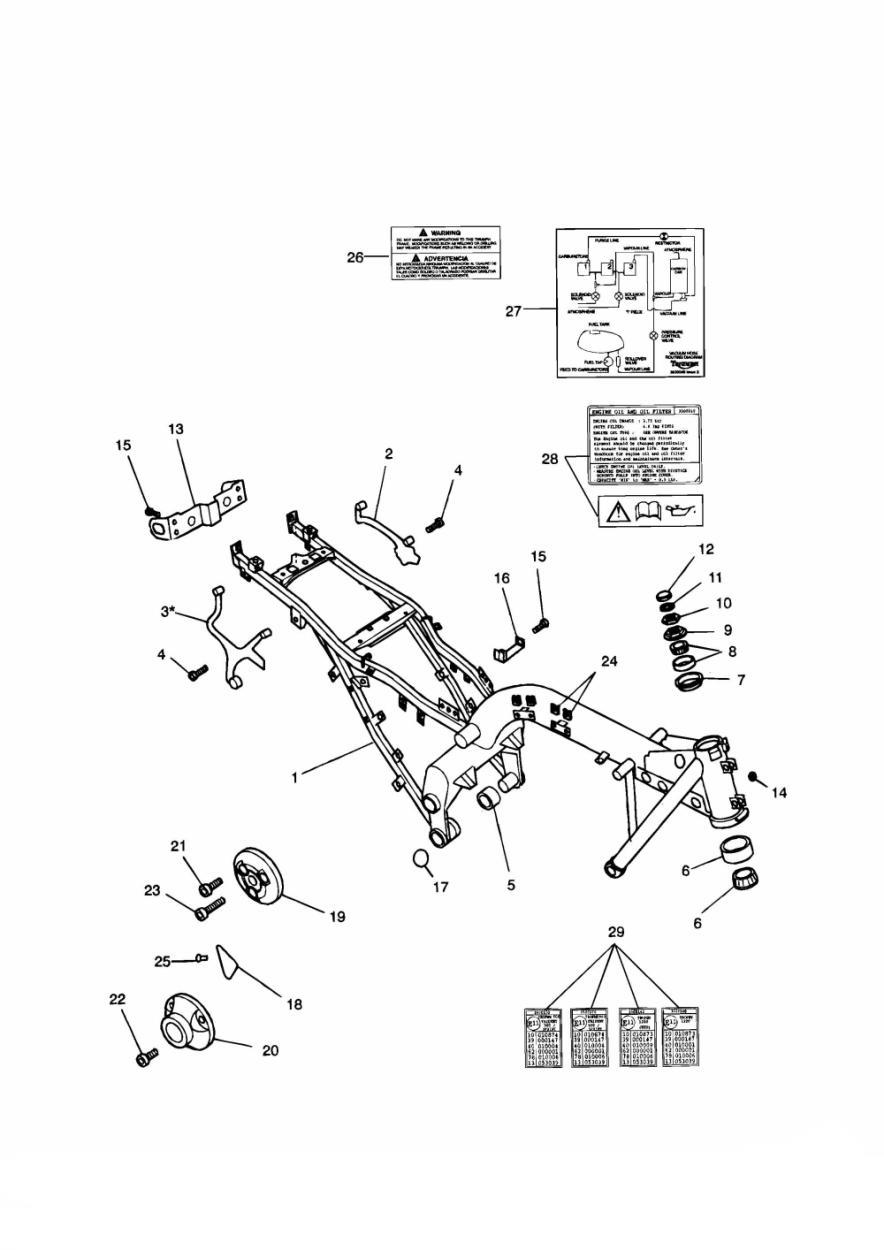 Main Frame & Fittings exploded diagram