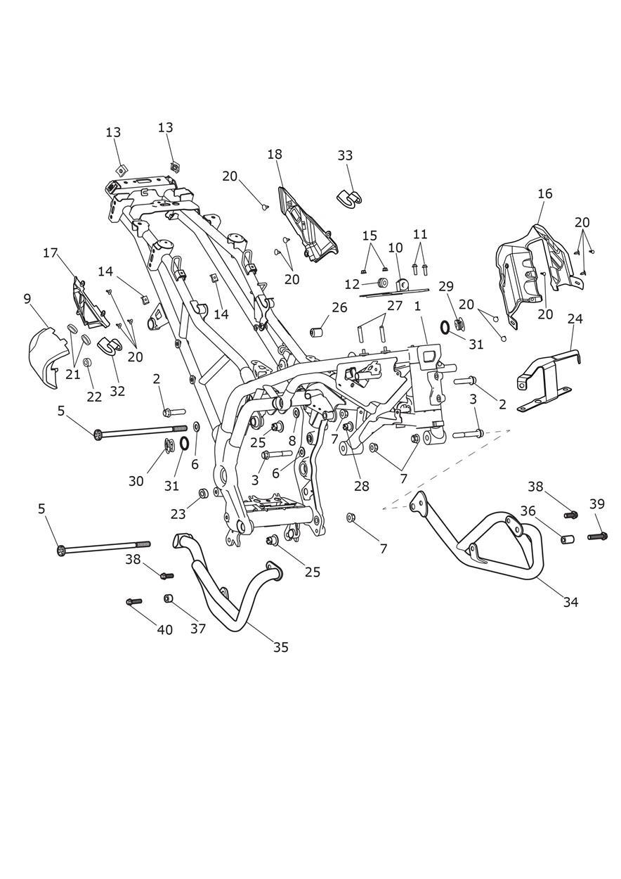 Main Frame & Fittings exploded diagram