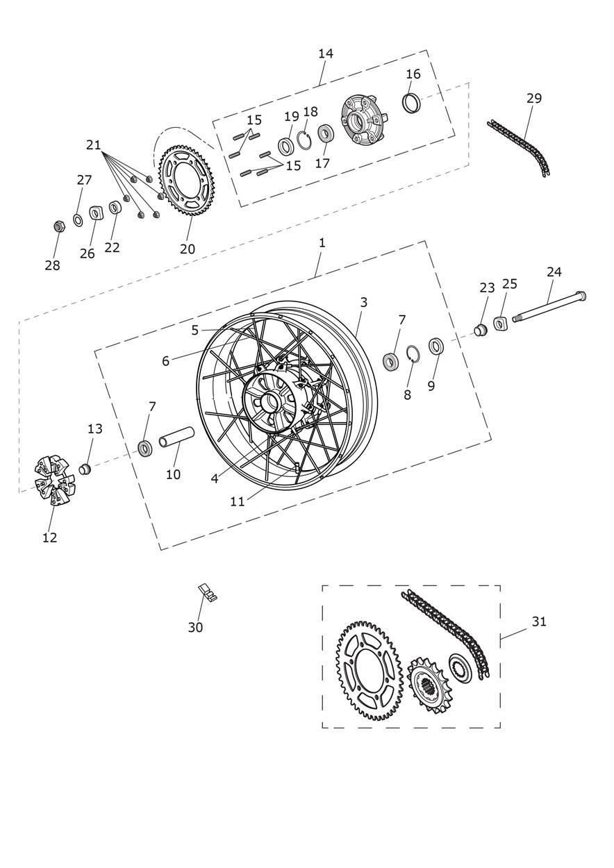 Rear Wheel exploded diagram