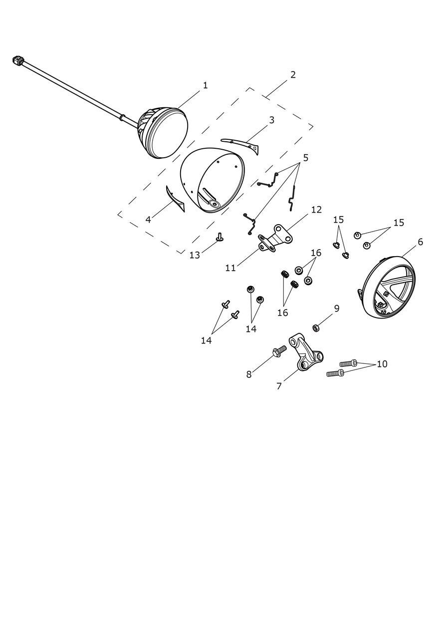 Headlights exploded diagram