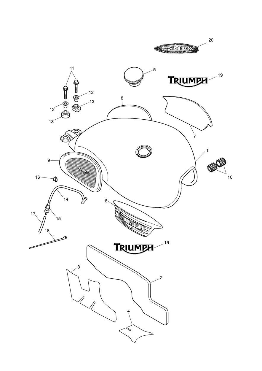 Fuel Tank & Fittings - N/A Steve McQueen Edition exploded diagram