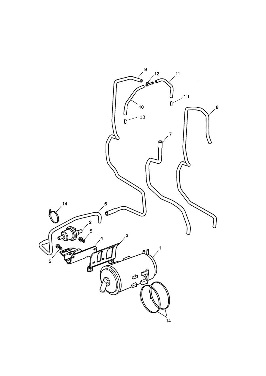 Evaporative Loss Control System - US Cal & CA Only exploded diagram