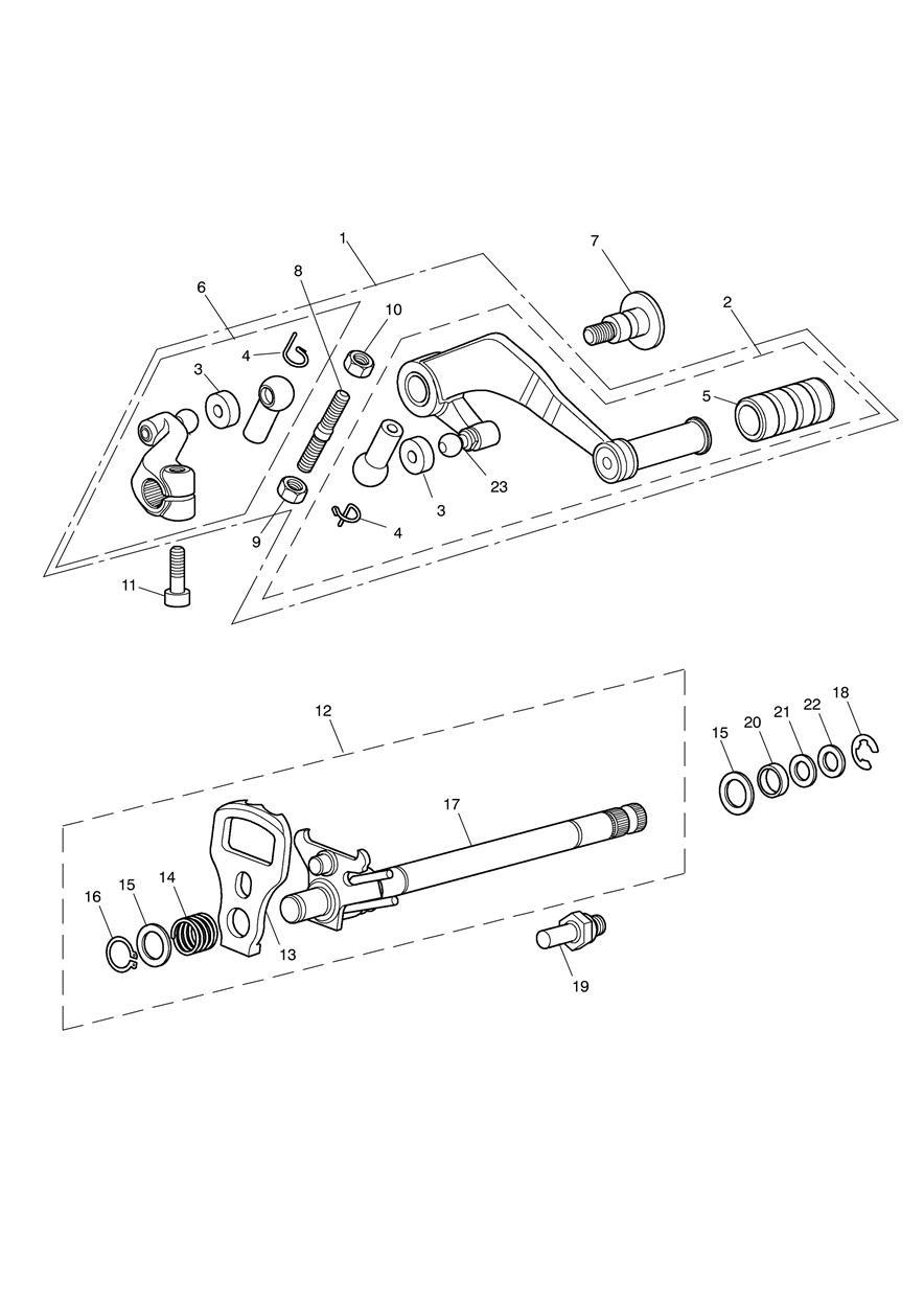 Gear Change Mechanism exploded diagram