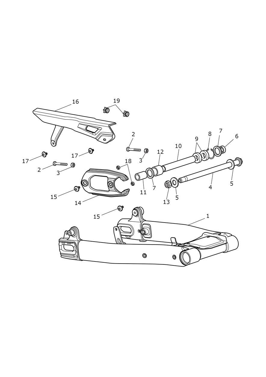 Swingarm Assembly exploded diagram