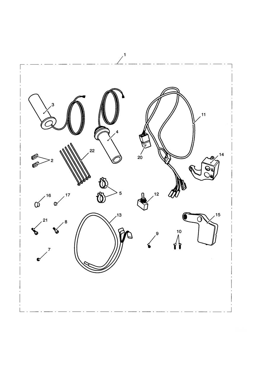 Heated Grip Kit - Roadster Only exploded diagram