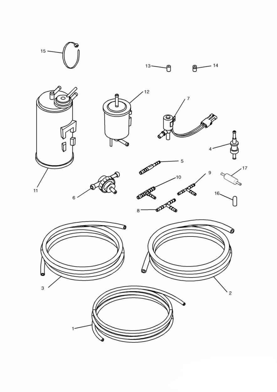 Evaporative Loss Equipment 3 Cyl (US California Models Only) exploded diagram