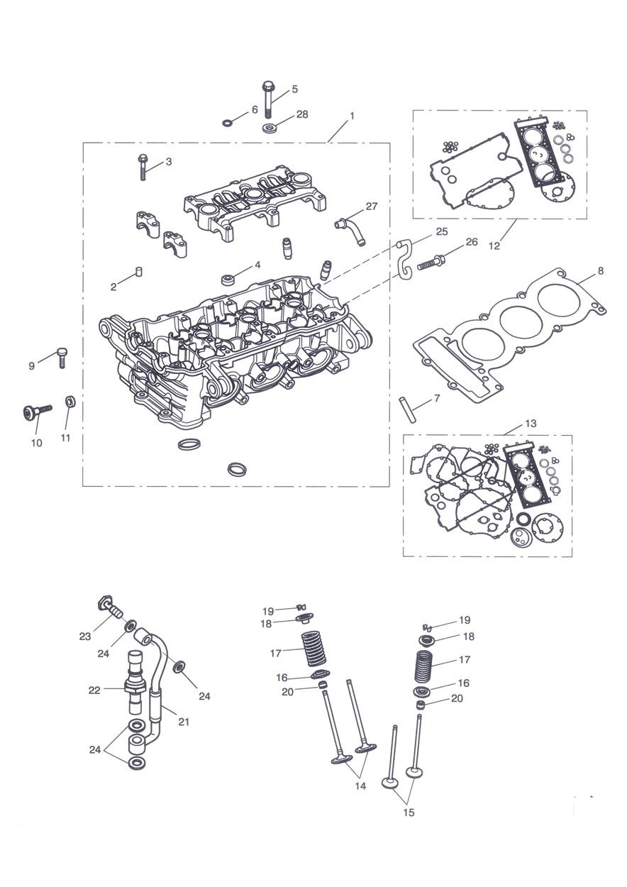 Cylinder Head & Valves exploded diagram