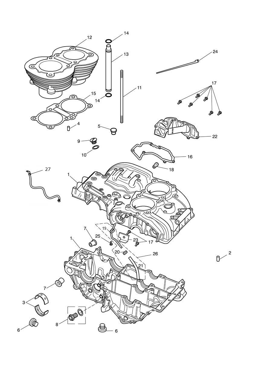 Crankcase & Fittings exploded diagram