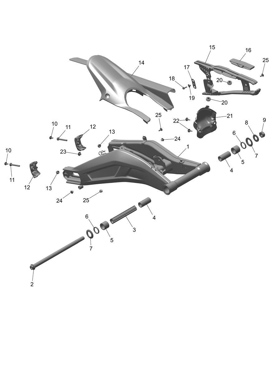 Swingarm Assembly exploded diagram
