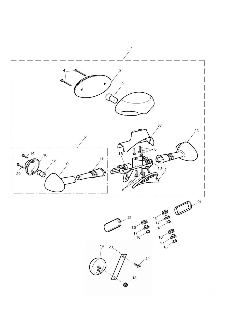 Rear Light & Rear Indicators exploded diagram