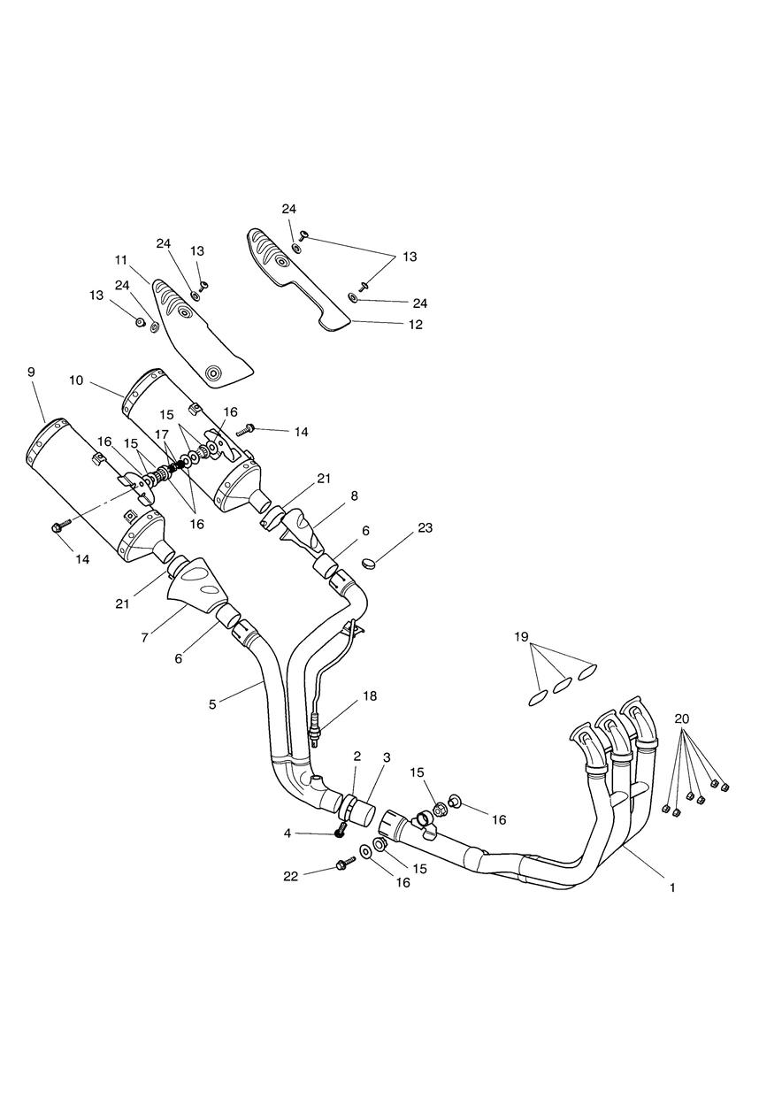 Exhaust System ALL expt AU,NZ,ZA AU,NZ,ZA exploded diagram