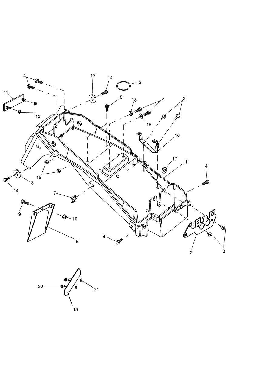 Rear Mudguard & Battery Box exploded diagram