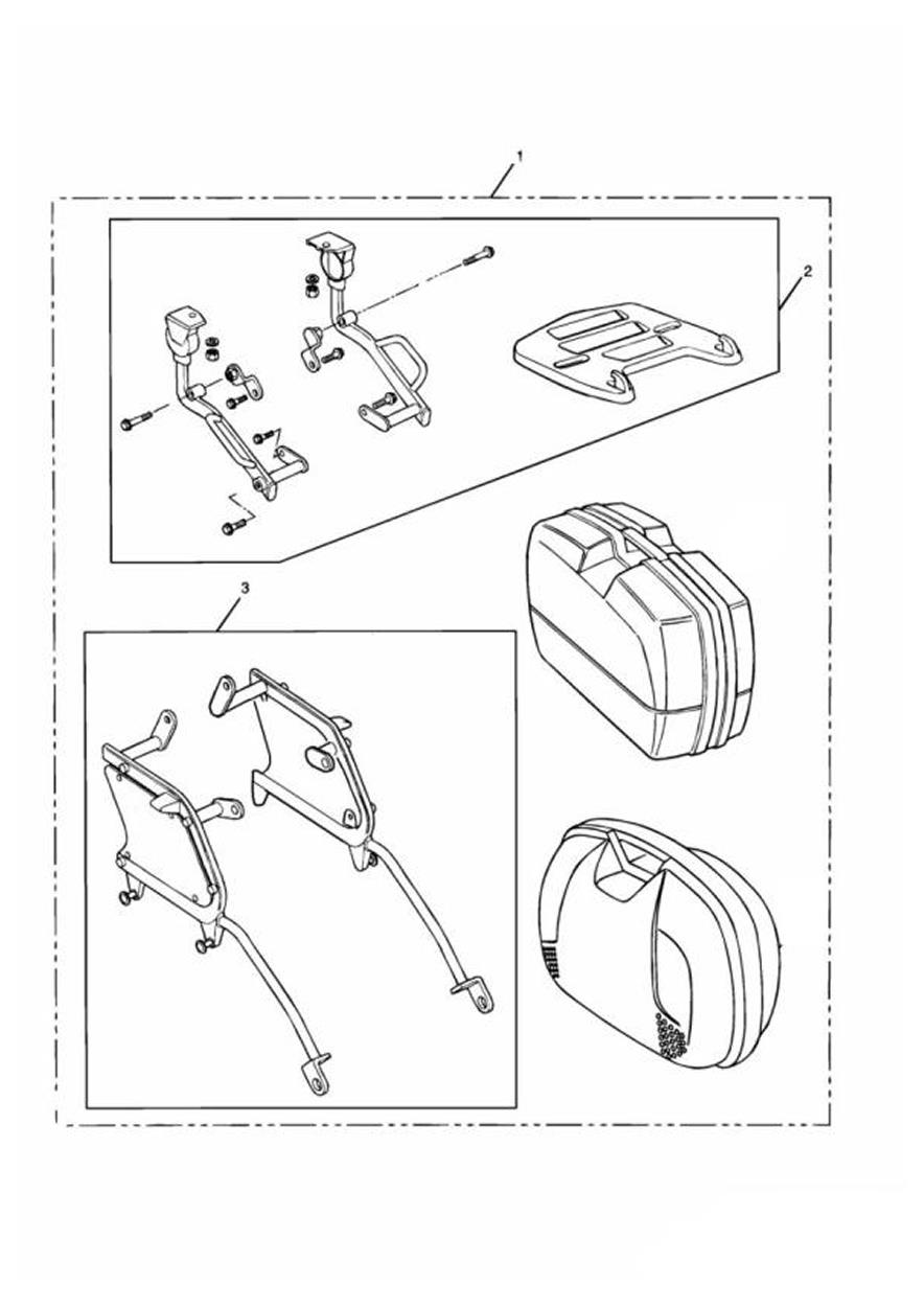 2 Pannier Complete Luggage System exploded diagram